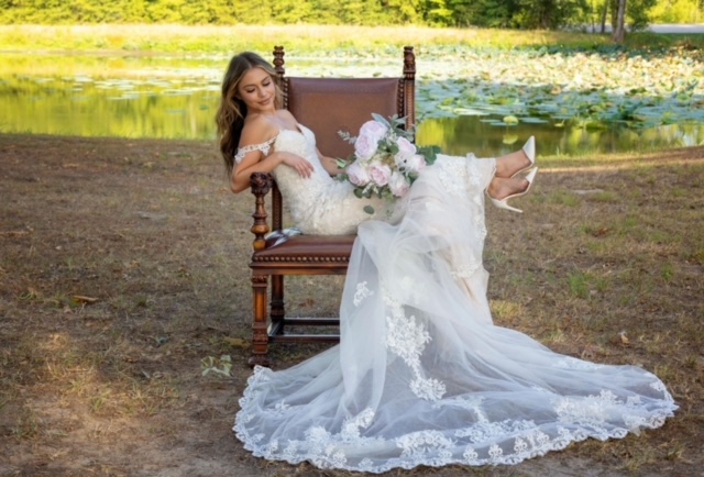 Relaxed by pond